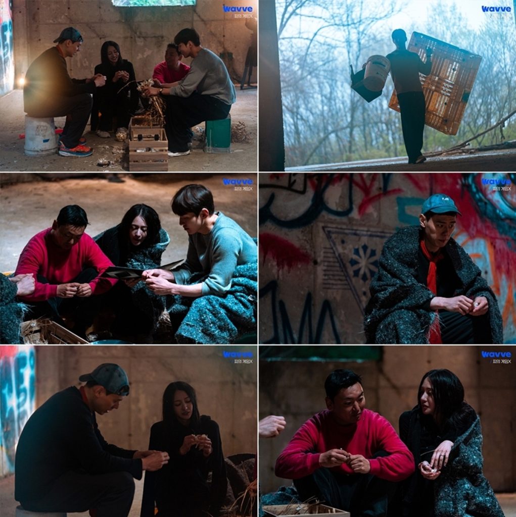 피의 게임X 3회 이관희, 폭우 속 폐건물 생존과 추위의 위협